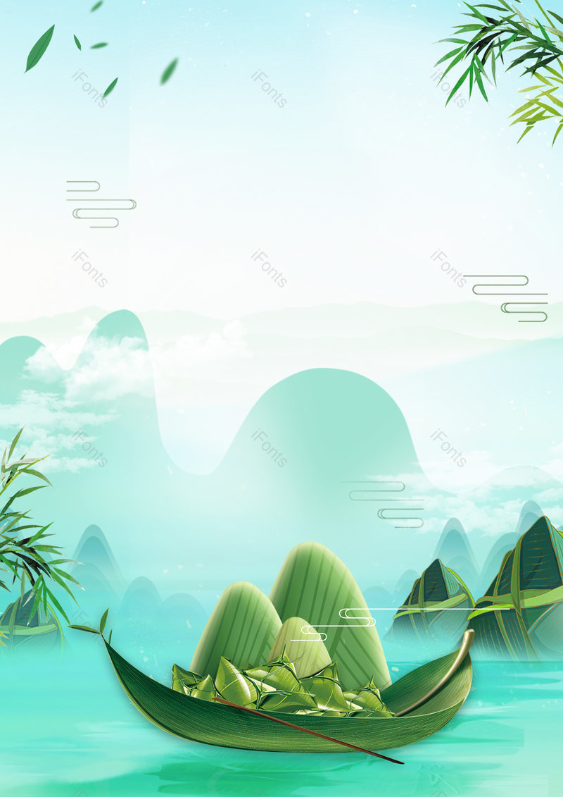 古风中国风清新端午粽子龙舟手机海报背景,插画/手绘图,插画/手绘图库,插画/手绘图下载,插画/手绘